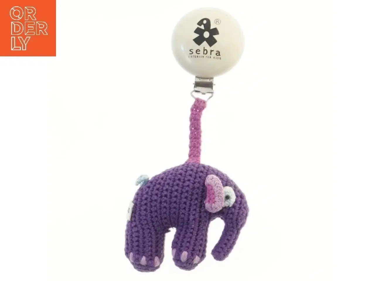 Billede 1 - Hæklet elefant bidering fra Sebra (str. 19 cm)