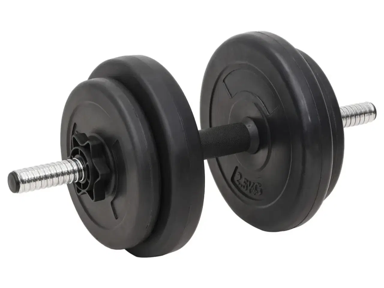 Billede 10 - Vægtstang og håndvægt med skiver 120 kg