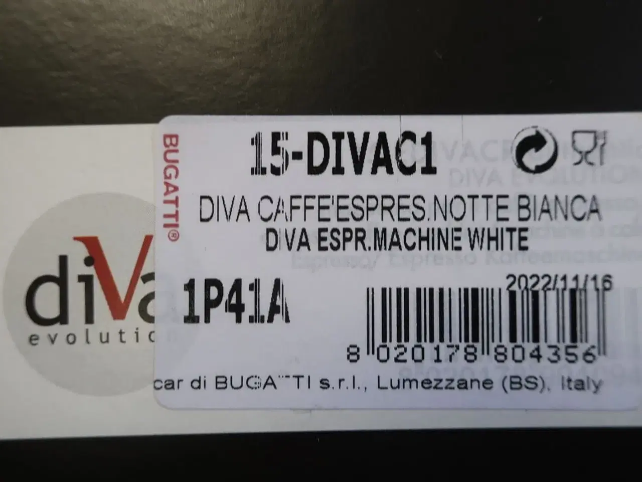 Billede 4 - Espressomaskine BUGATTI DIVA 15-DIVAC1