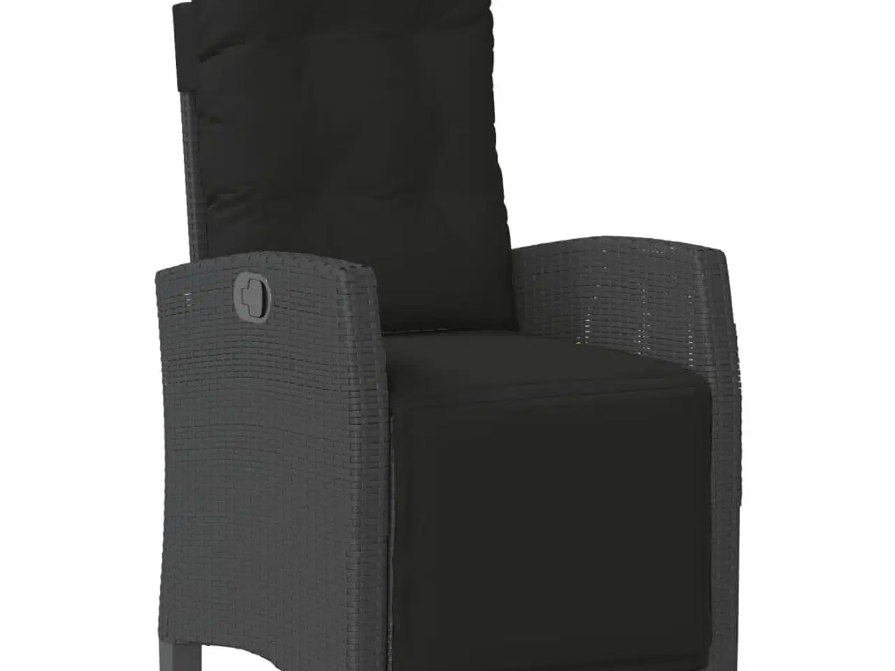 Billede 2 - Havestol med justerbart ryglæn og fodstøtte polyrattan sort