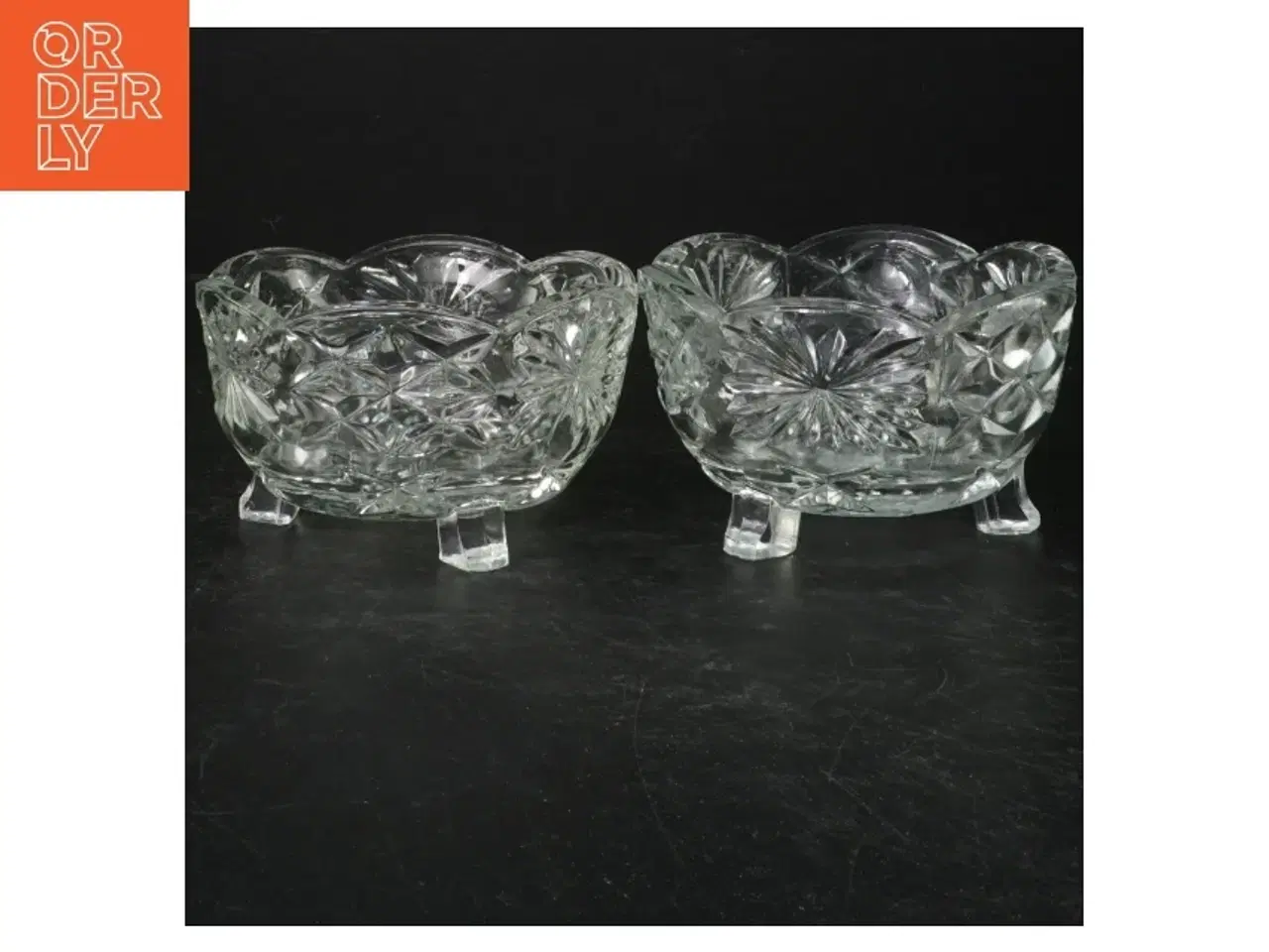 Billede 1 - Krystal lysestager (str. Ø. 13 cm. længde, 9 cm)