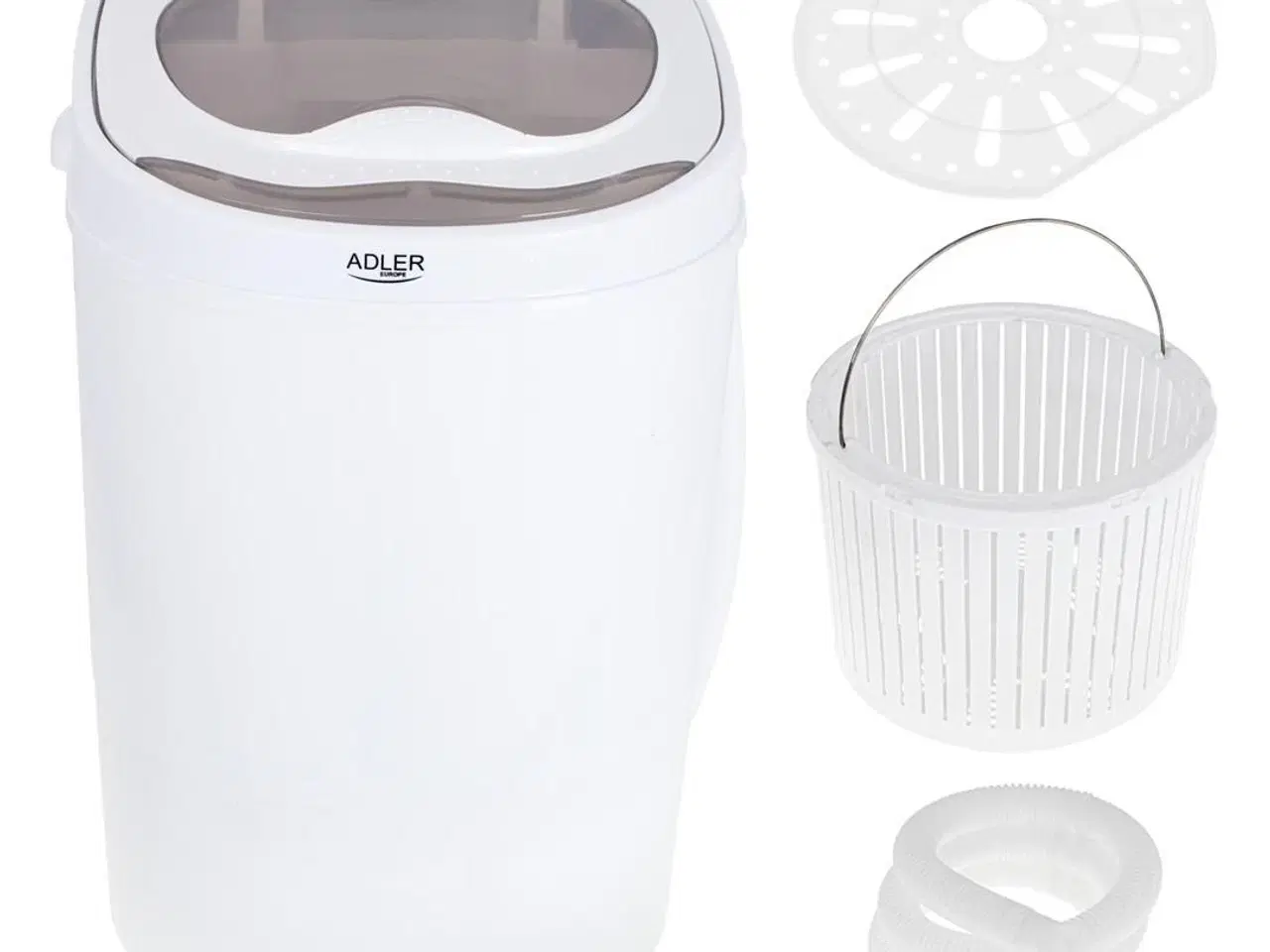 Billede 8 - Vaskemaskine topbetjent 3 kg – Adler AD 8055, creme/hvid
