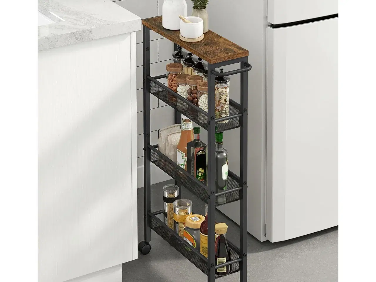 Billede 2 - Rullebord smalt på hjul 4 niveauer, vintage brun/sort