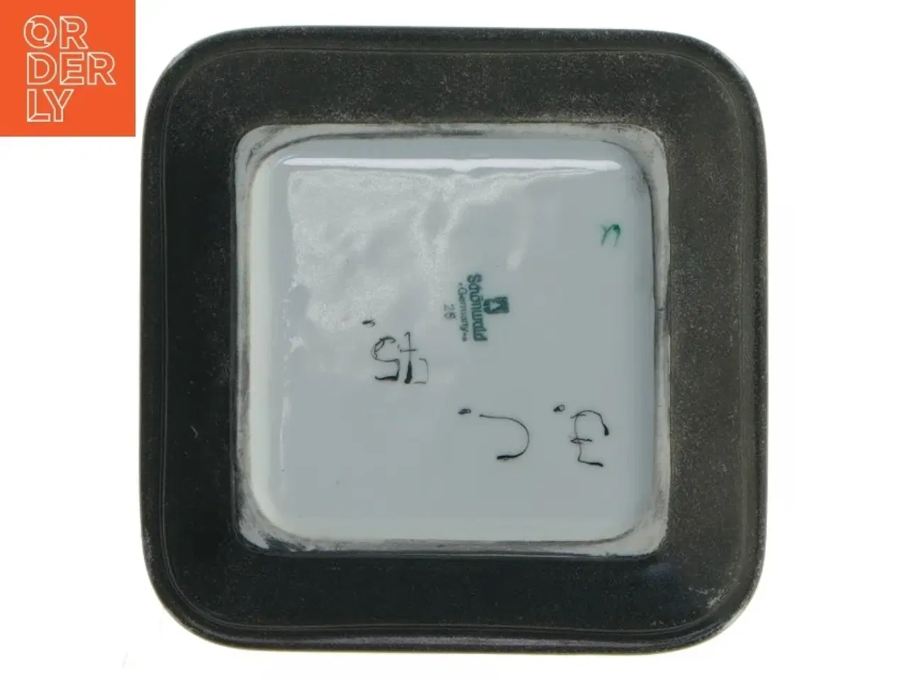 Billede 4 - Dekorativ firkantet fad med fiskemønster (str. 13x13 cm)