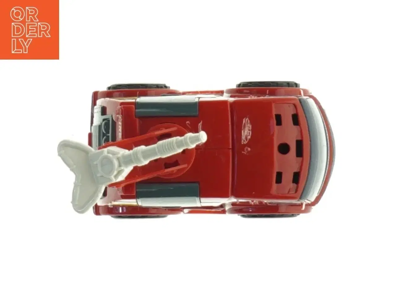 Billede 4 - Brugt rød plastiklegetøjsbrandbil (str. 9 x 8,5 cm)