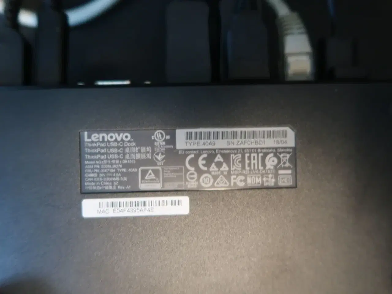 Billede 2 - Dockingstation LENOVO ThinkPad USB-C Dock
