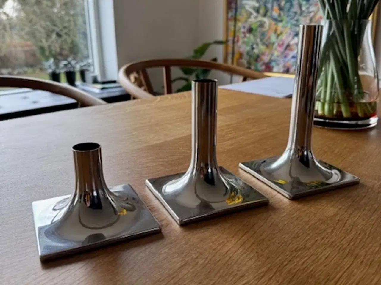 Billede 2 - Stelton Lysestager i stål, 3 stk.