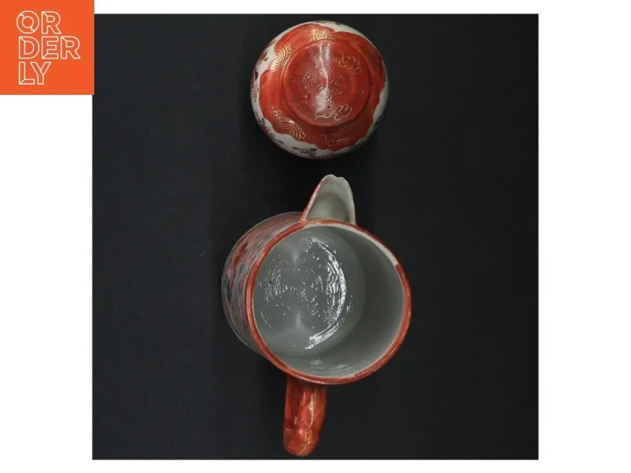 Billede 5 - Japansk kande og vase med låg (str. 14 x 8,5 cm 9,5 x ø 7 cm)