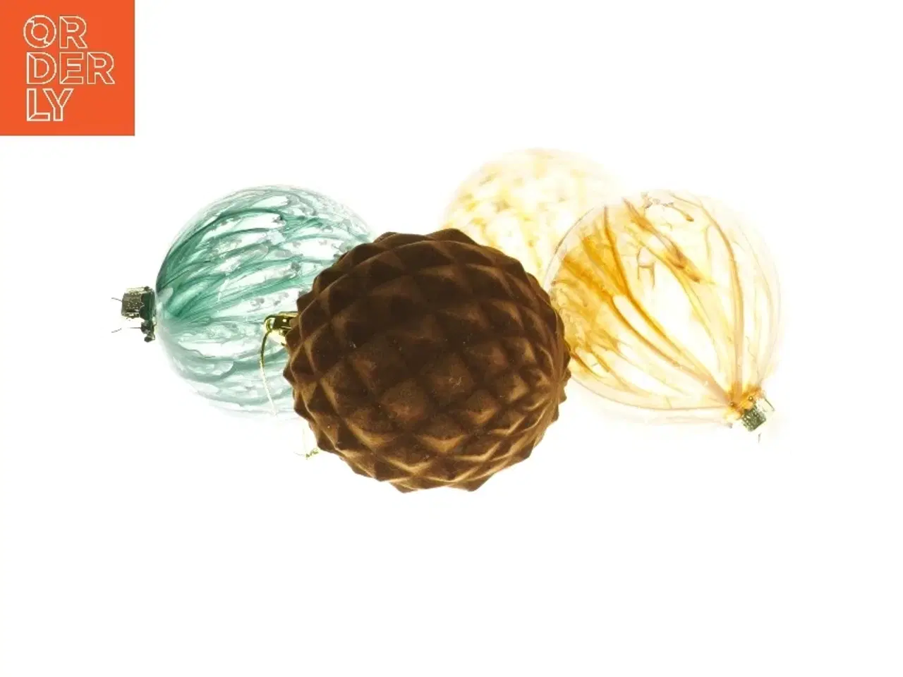 Billede 1 - Julekugler, 4 stk (str. 4 stk 9,5 cm)