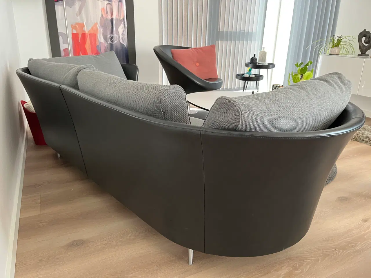 Billede 11 - MH Vascas sort preston læder Hallingdal stof grå.