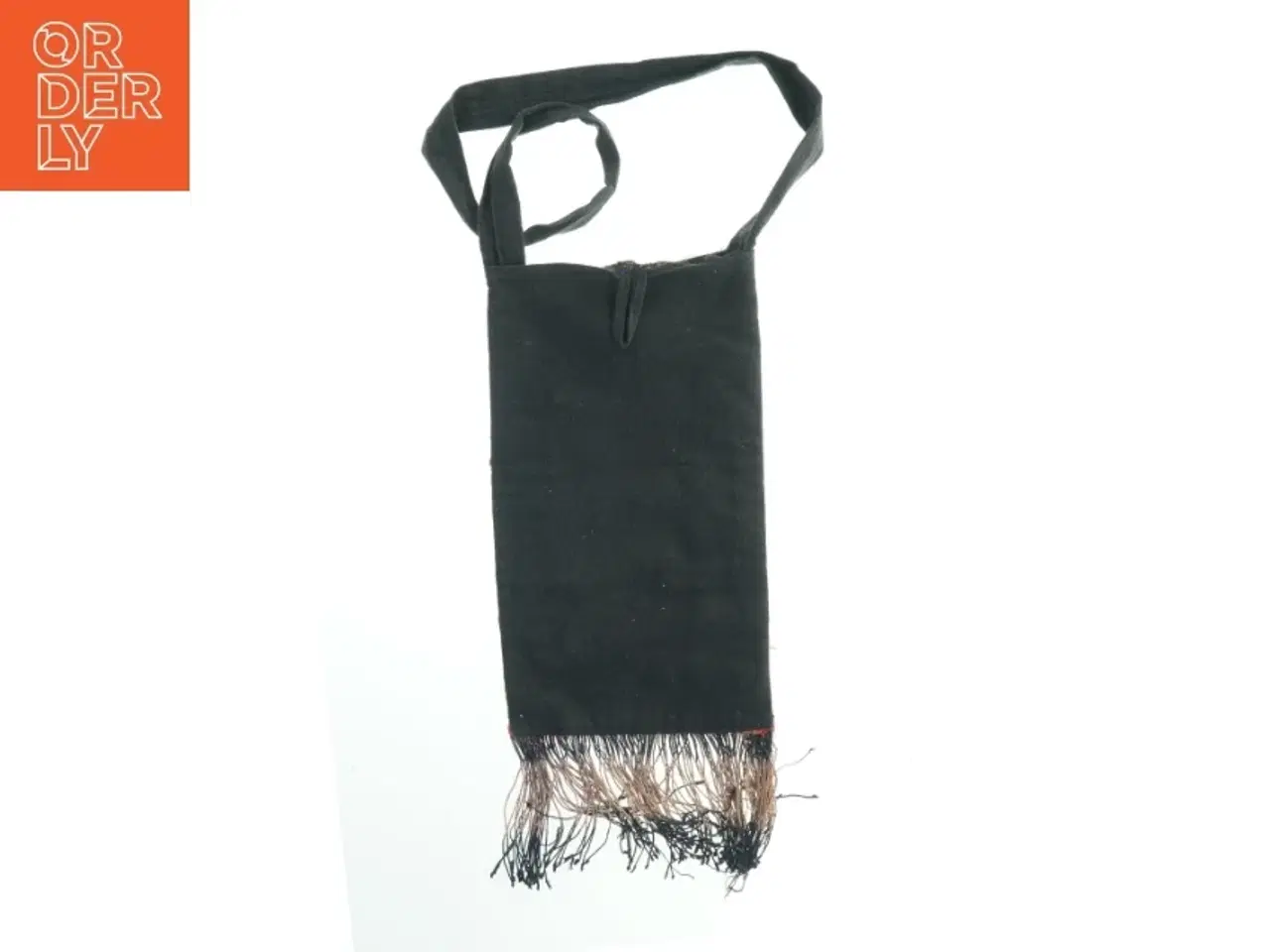 Billede 2 - Broderet skuldertaske med frynser (str. 40x23 cm)