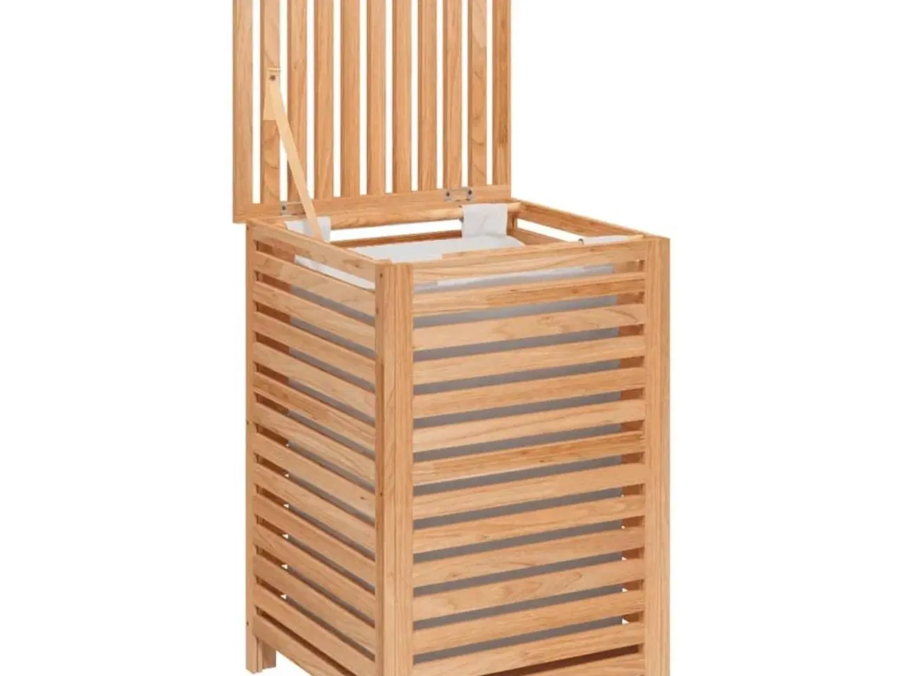 Billede 2 - Vasketøjskurv 45x45x65 cm massivt valnøddetræ