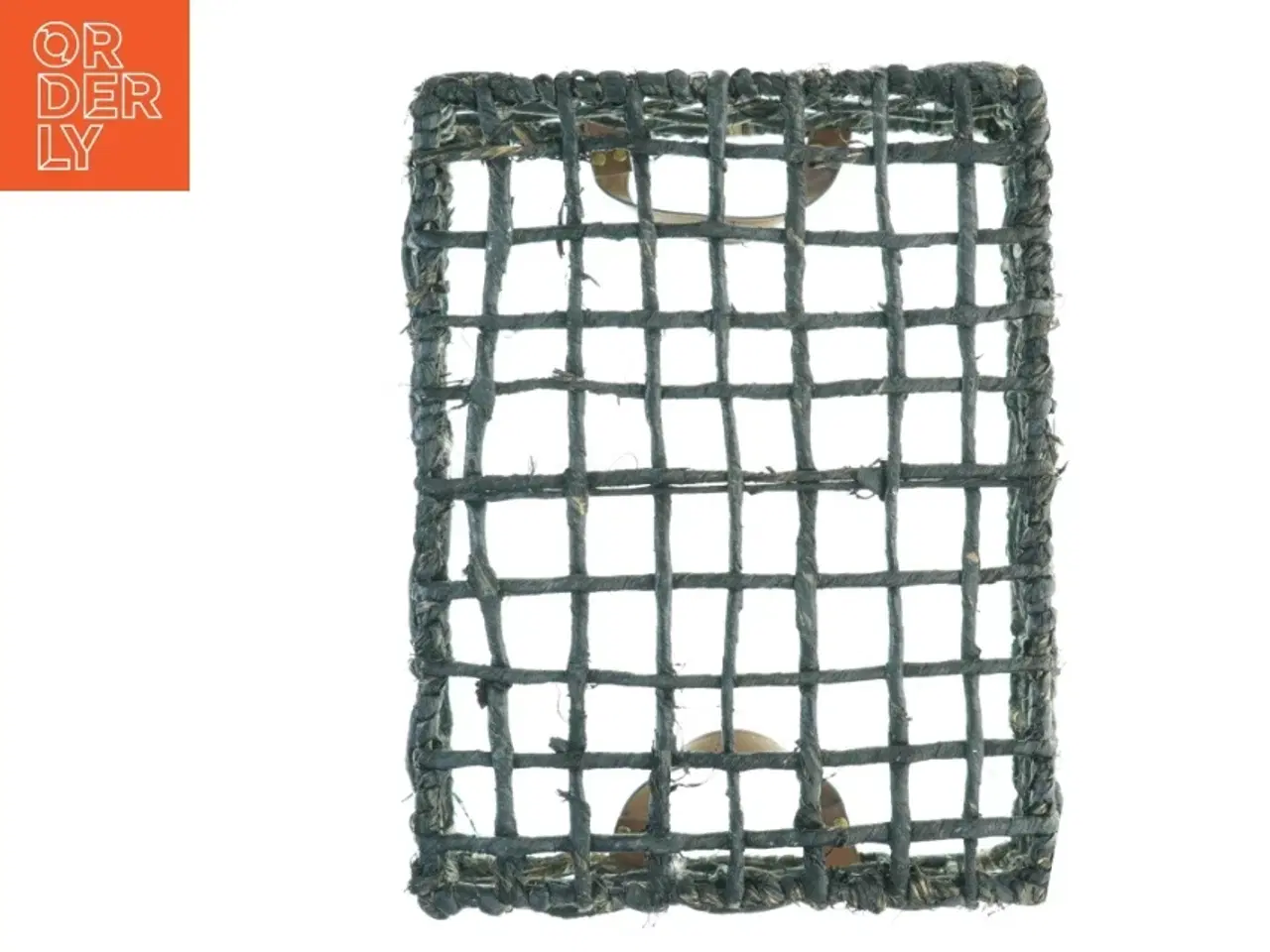 Billede 6 - Fletkurv med læderstropper (str. 46 x 37 x, 23 cm)