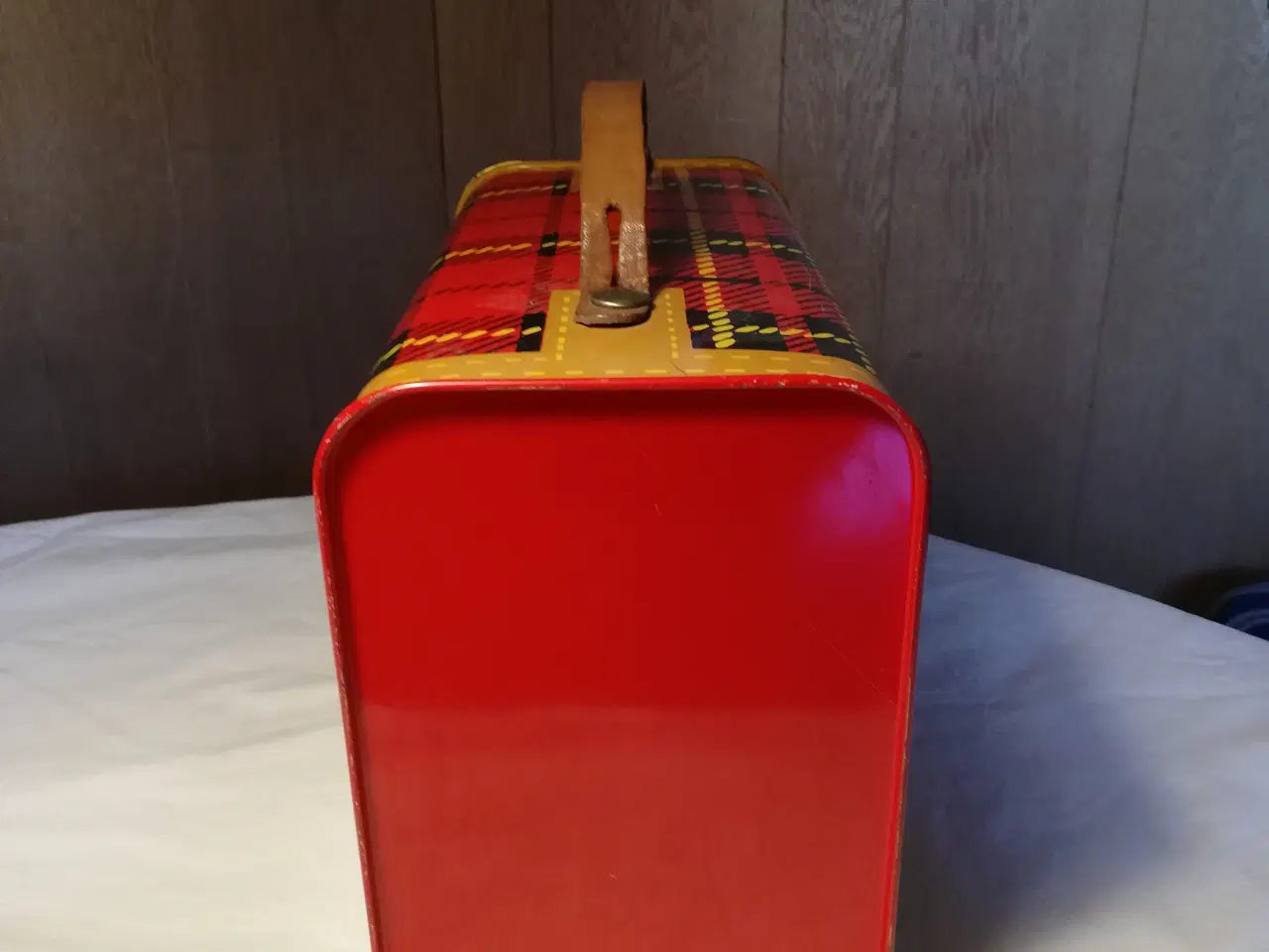 Billede 2 - Retro rød skotsternet madkasse Glud & Marstrand