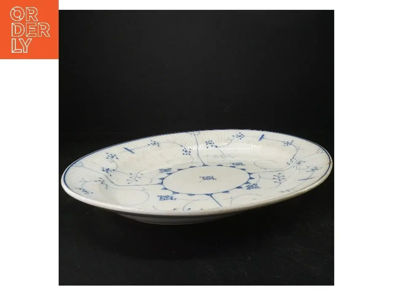 Billede 3 - Blåt og hvidt porcelænsfad (str. 45 x 36 cm)