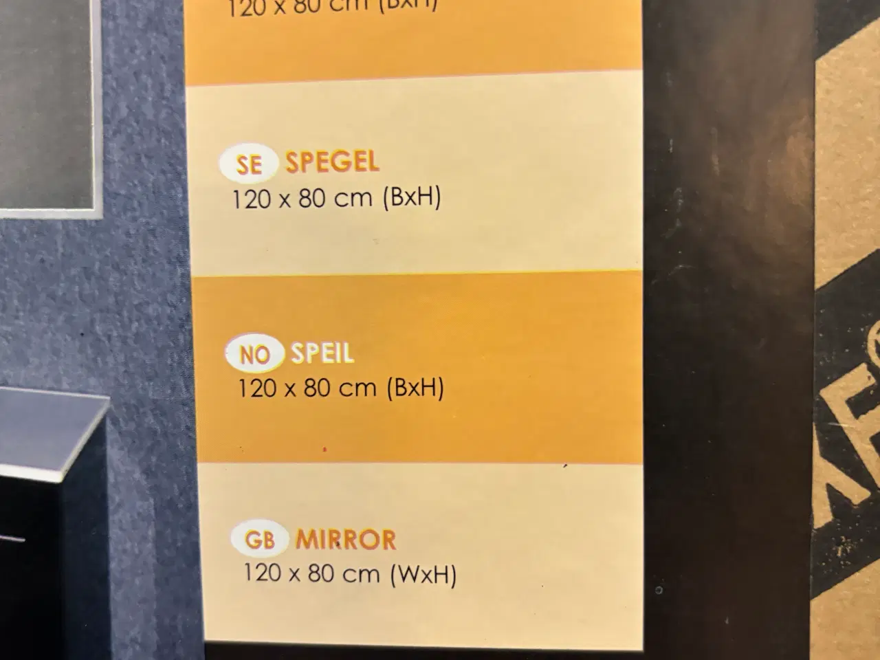 Billede 3 - Spejl på 120 x 80 cm som ikke har været udpakket