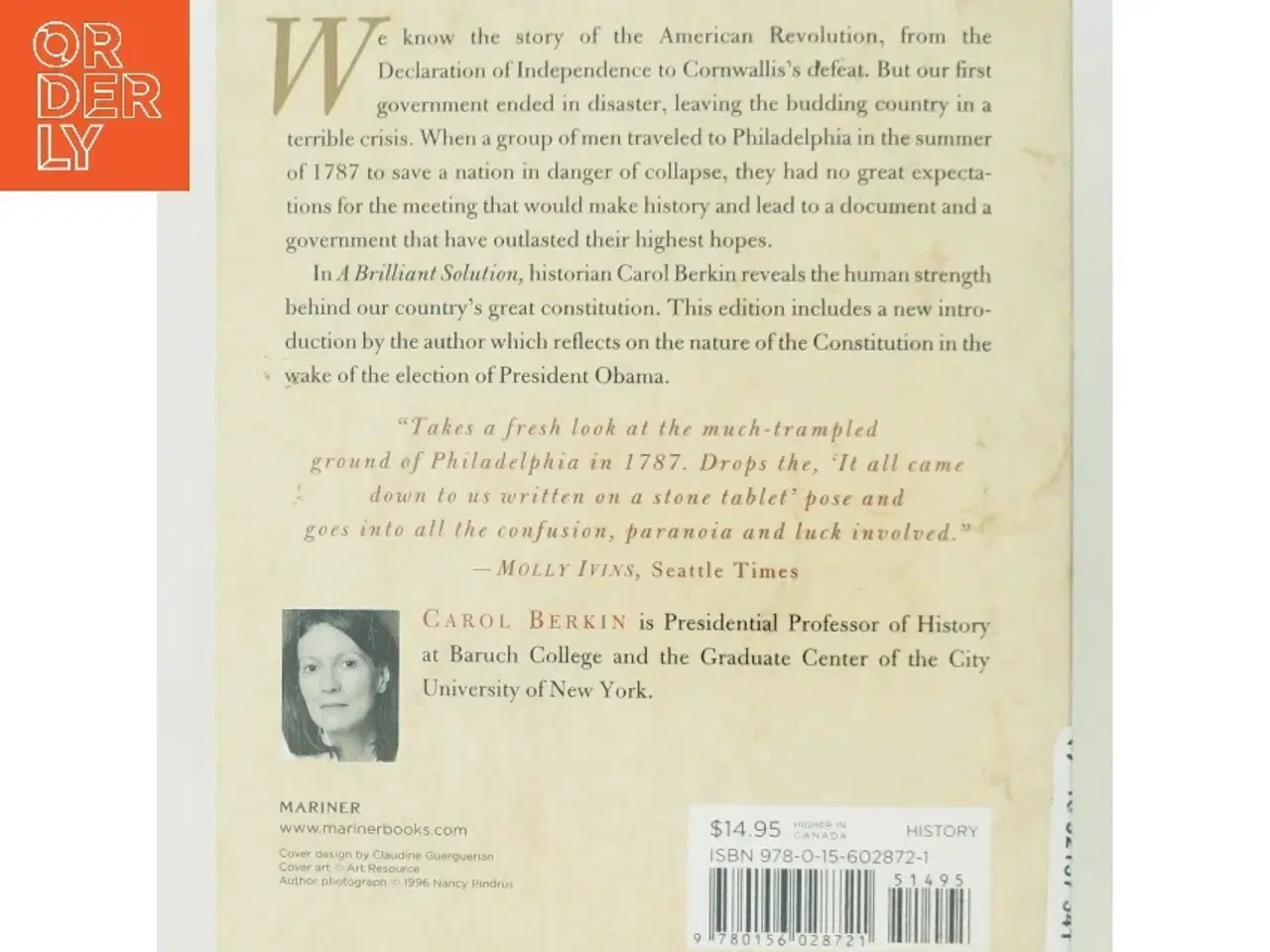 Billede 3 - A Brilliant Solution af Carol Berkin (Bog)