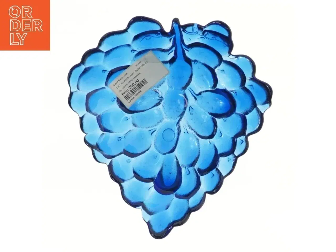 Billede 2 - Glas skål formet som en blå frugt (str. 21x23 cm)