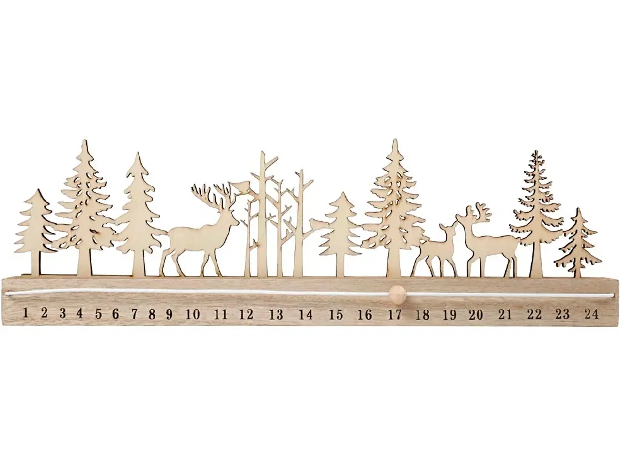 Billede 1 - Julekalender nedtælling, H: 12 cm, L: 40 cm, B: 3,6 cm, 1 stk.