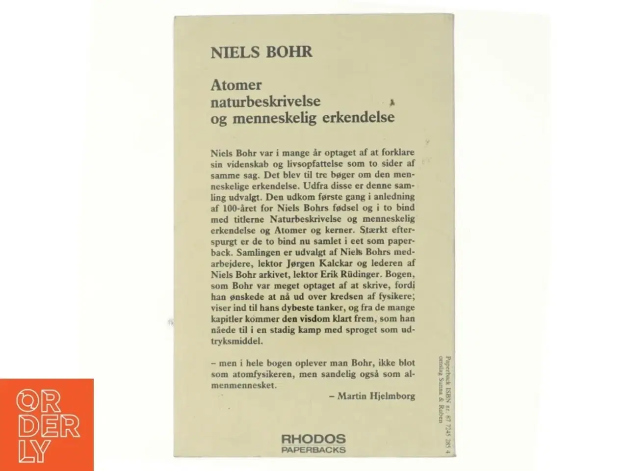Billede 3 - Atomer, narturbeskrivelse og menneskelig fortåelse af Niels Bohr (bog)