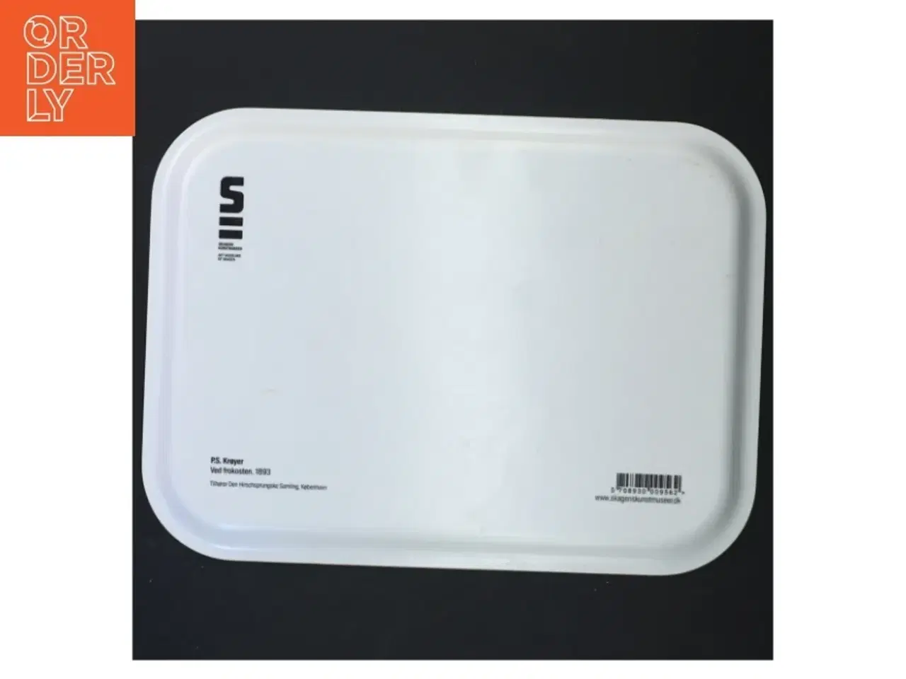 Billede 4 - Dekorativ bakke med frokostmotiv (str. 27x20 cm) fra Skagens museum