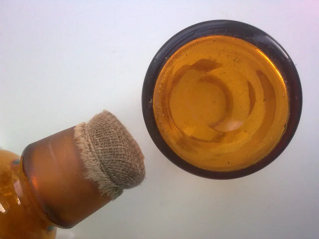 Billede 5 - Medicin glas m glaslåg HÅNDLAVET gul pilleglas