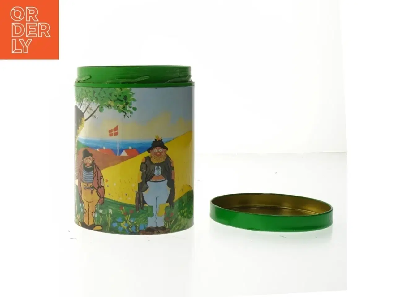 Billede 2 - Tin container with Danish theme fra Irma (str. Ø. 11,5 cm. længde. 15 cm)