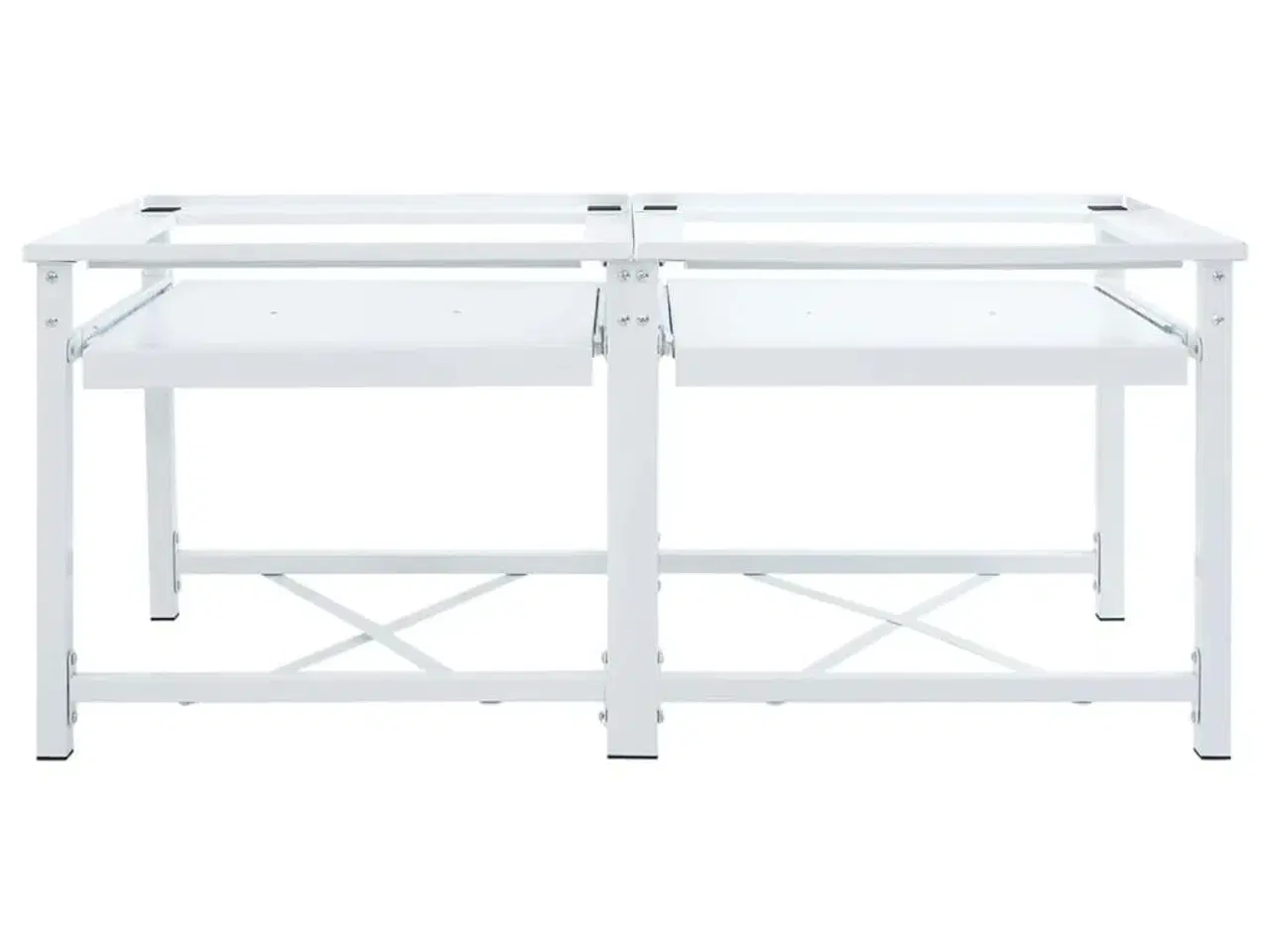 Billede 2 - Sokkel til vaskemaskine med udtrækshylder dobbelt hvid