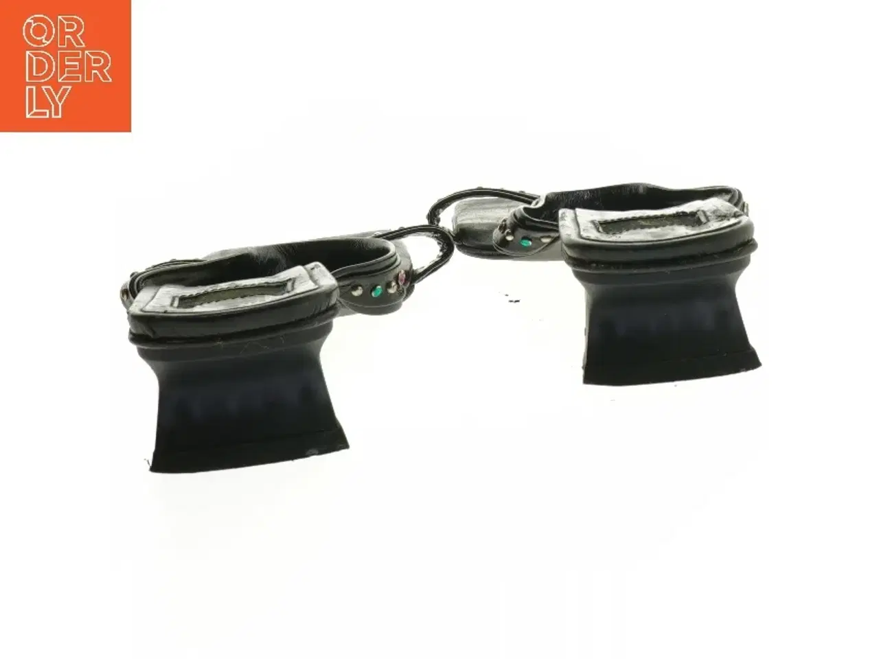 Billede 3 - Sorte højhælede sandaler med sten (str. 38)