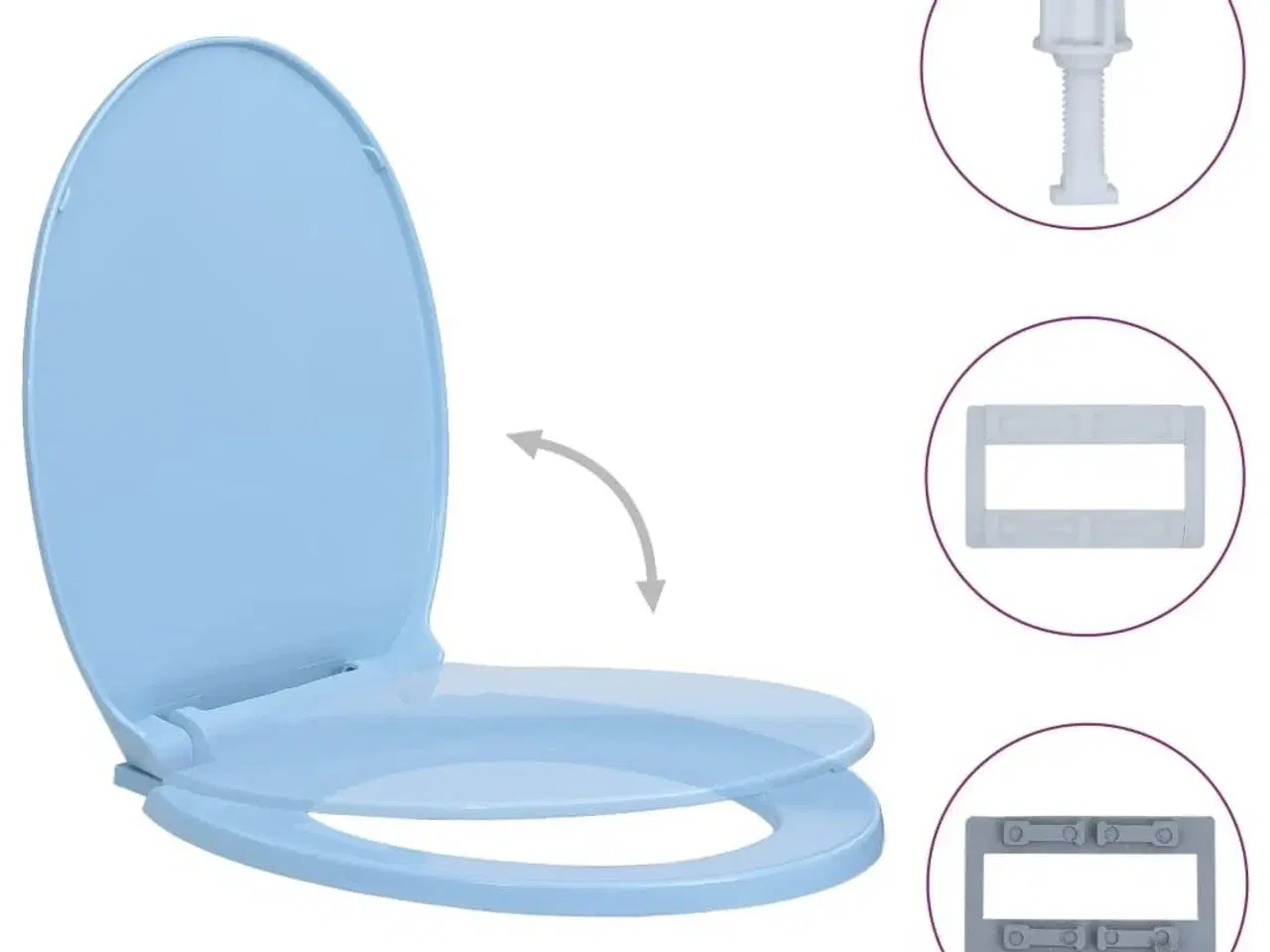 Billede 2 - Soft close toiletsæde oval blå