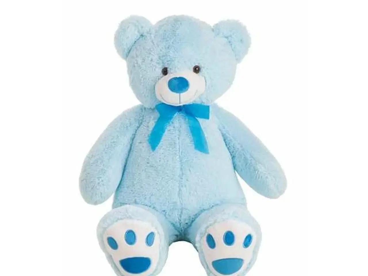 Billede 1 - Stor blå bamse - bjørn 100 cm plysdyr