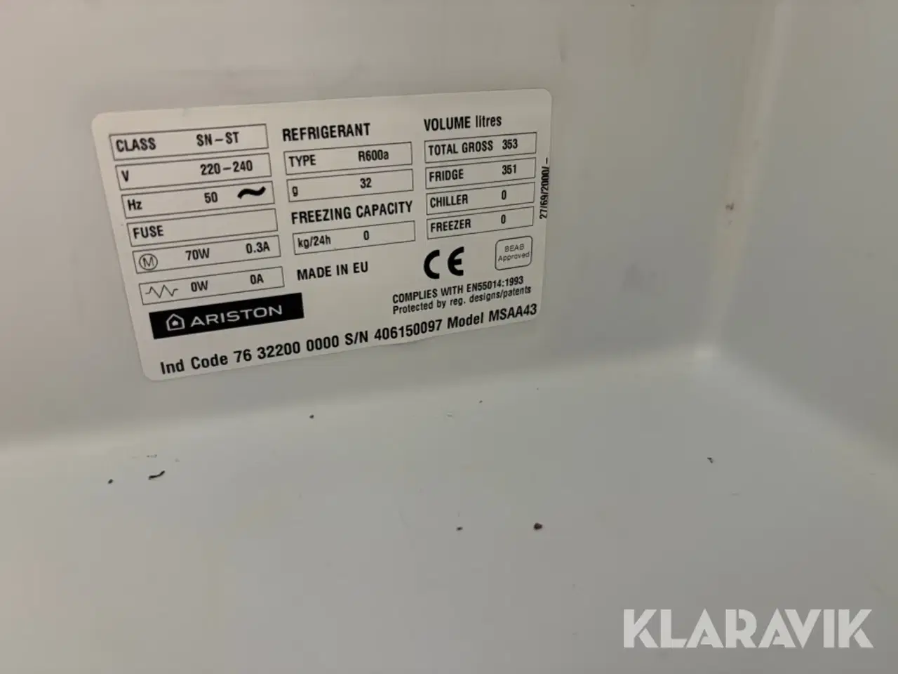 Billede 11 - Køleskab Ariston MSAA43