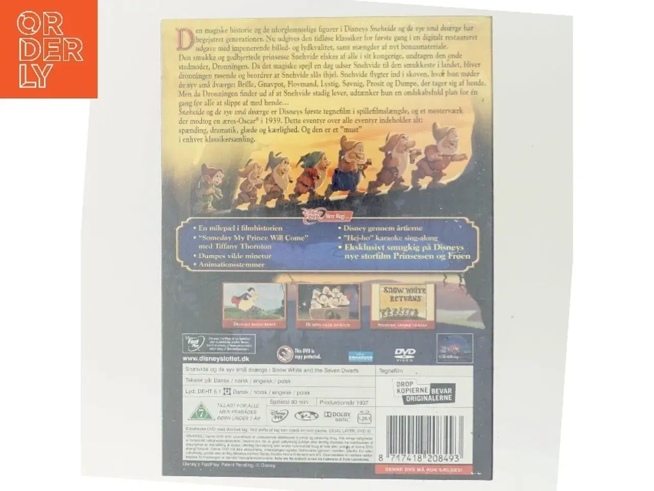 Billede 3 - Snehvide fra Walt Disney med Film indeholder karakterer som Snehvide, de syv dværge og Dronningen (DVD)