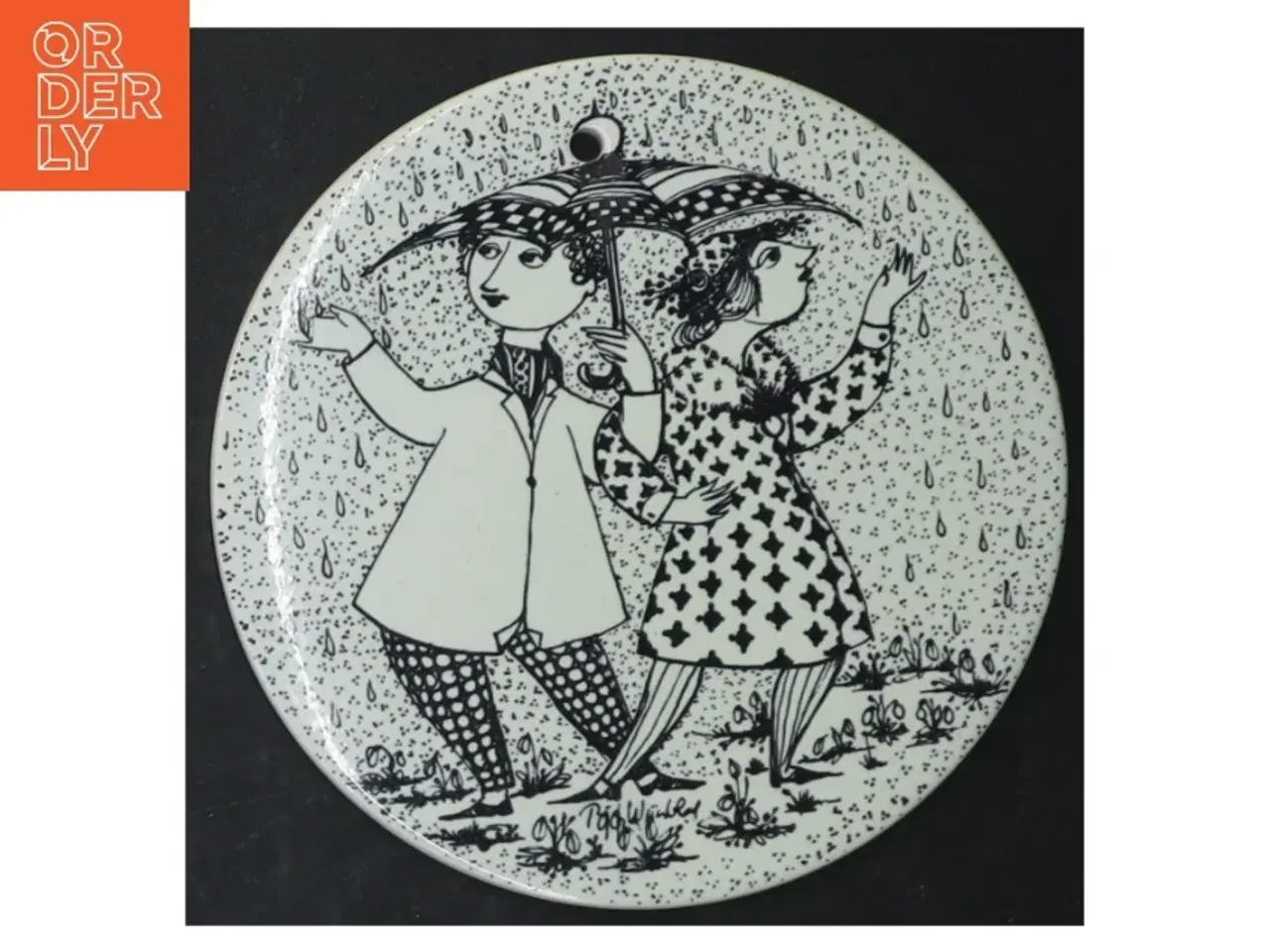 Billede 3 - Dekorative vægplatter af Bjørn Wiinblad fra Nymlle (str. Ø. 15 cm. 5 styk)