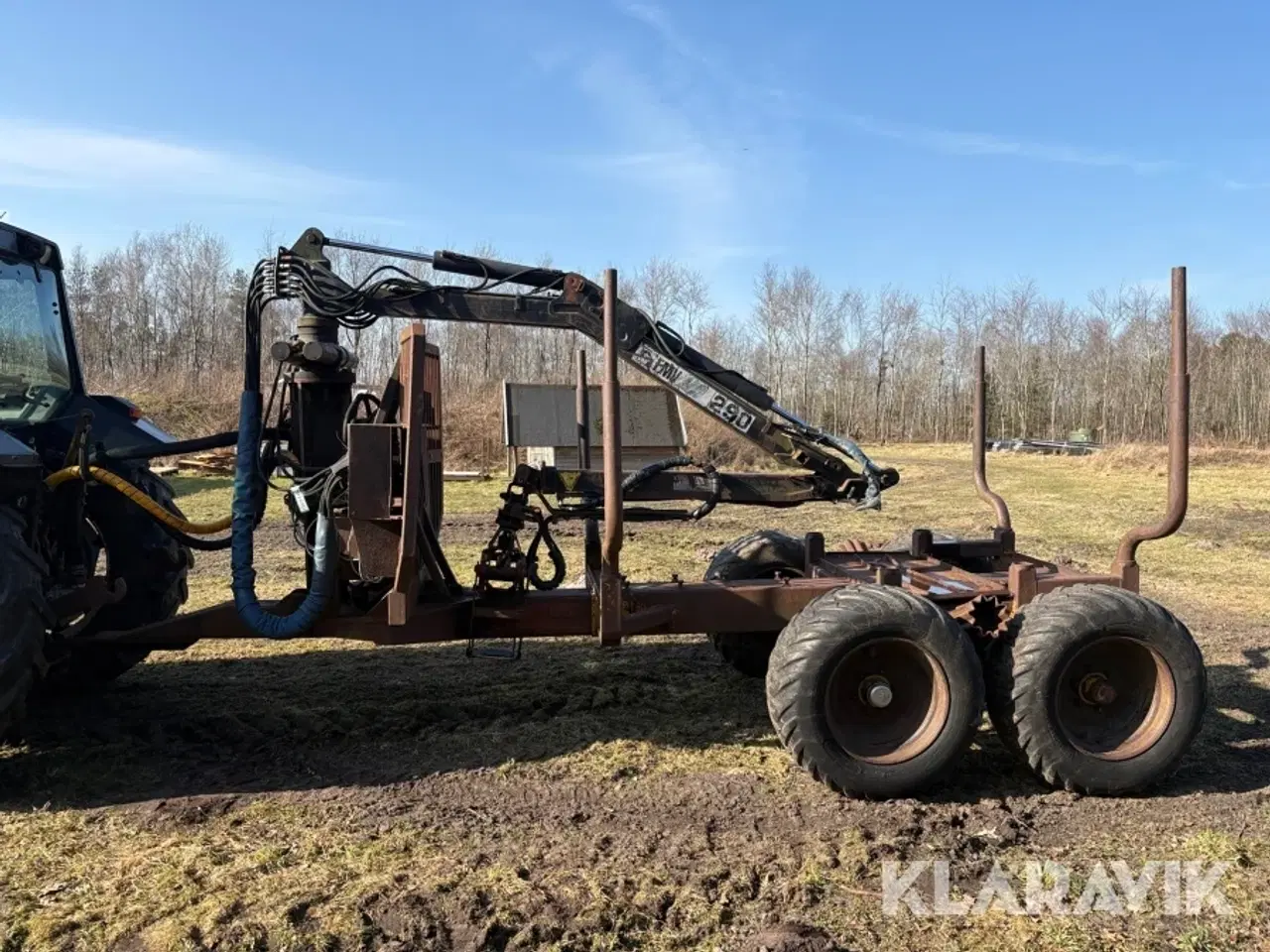 Billede 3 - Traktor Valmet 6800 med frontlæsser & skovvogn & kranarm