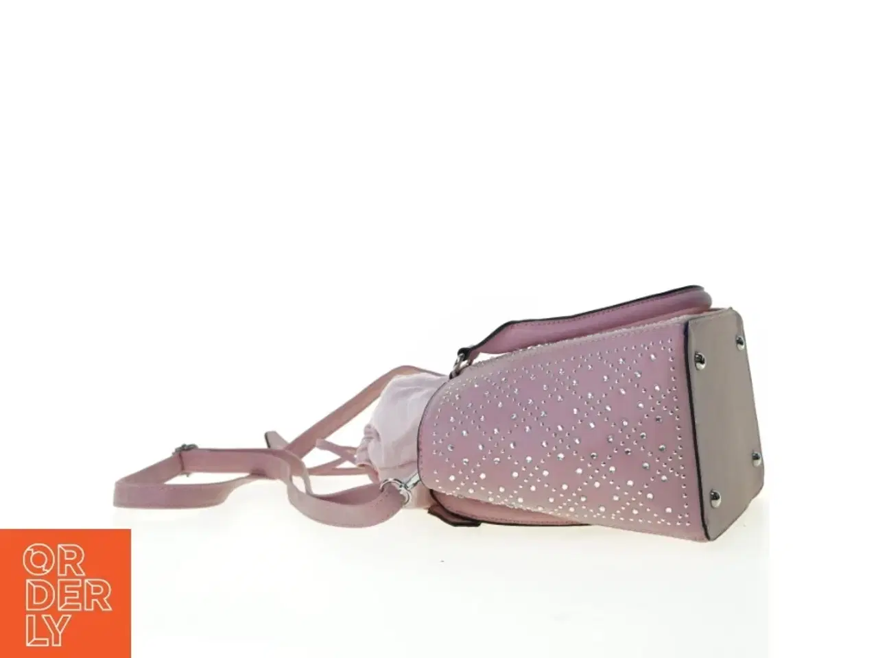 Billede 4 - Dametaske i lyserød læder med glassten