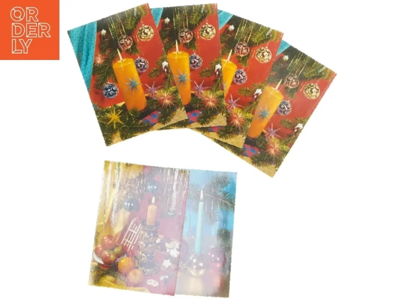 Billede 1 - Retro Julekort med lys motiv (str. 15x10,5 cm)