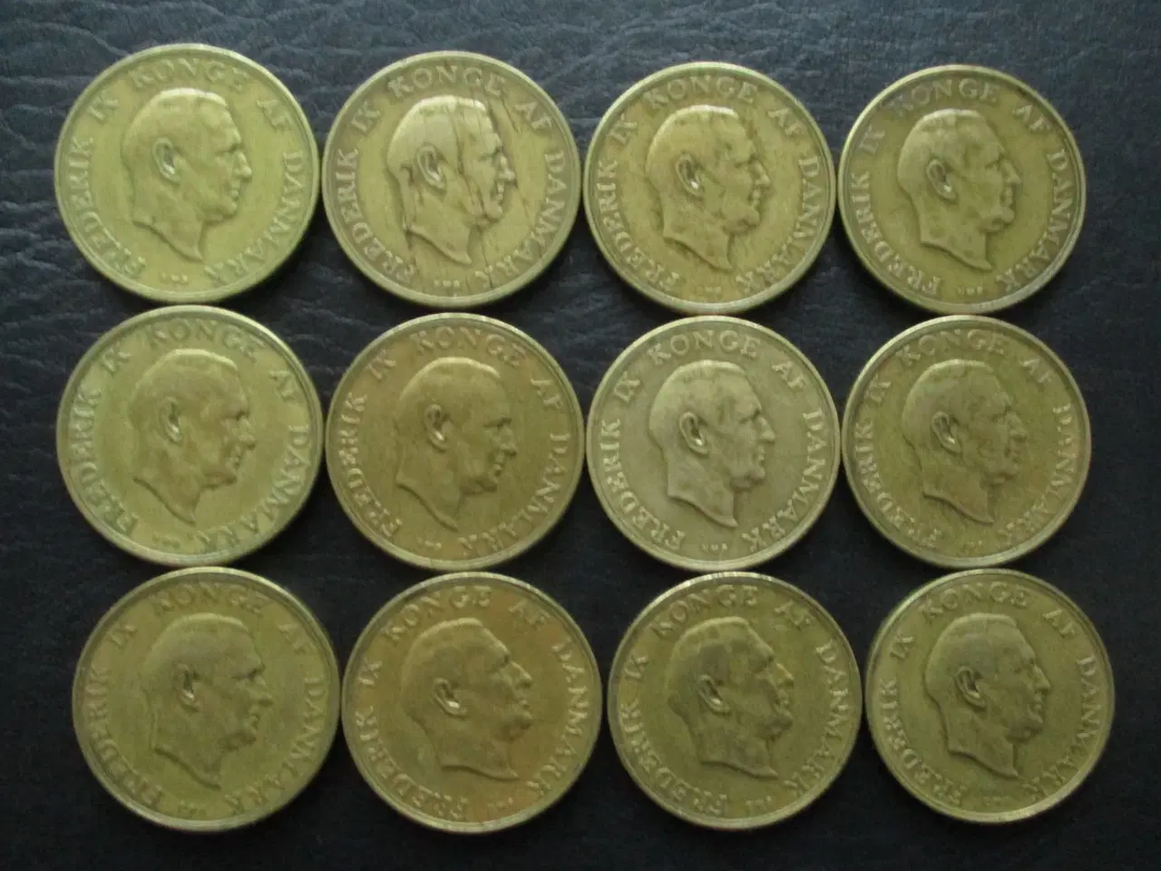 Billede 2 - 2 kr 1947-1959 Fr. IX komplet serie 12 stk