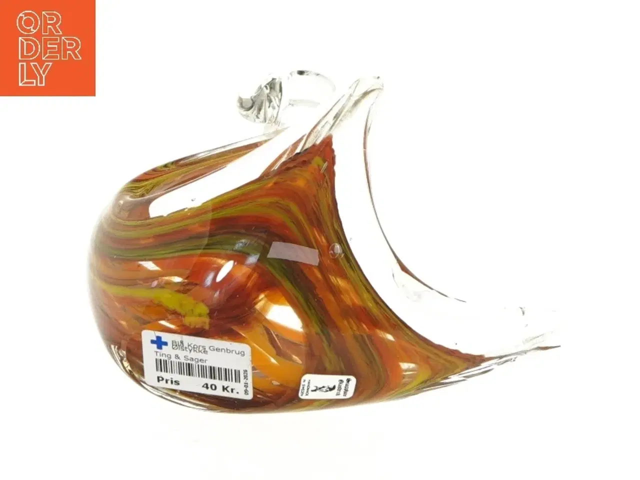 Billede 3 - Glasfigur med flerfarvet design (str. 18x12x16 cm)