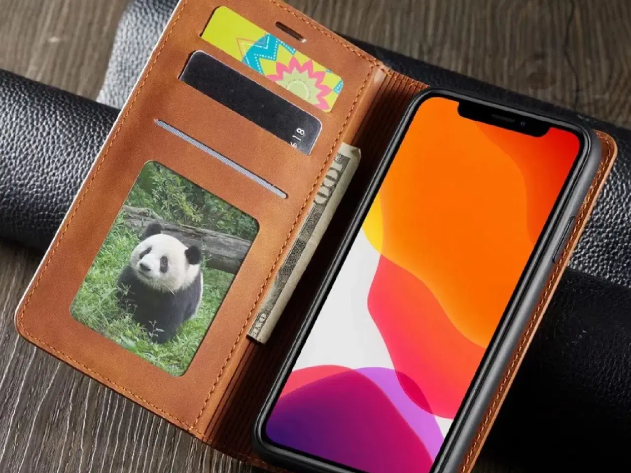 Billede 7 - Magnetisk Flip Cover til iPhone – Brun