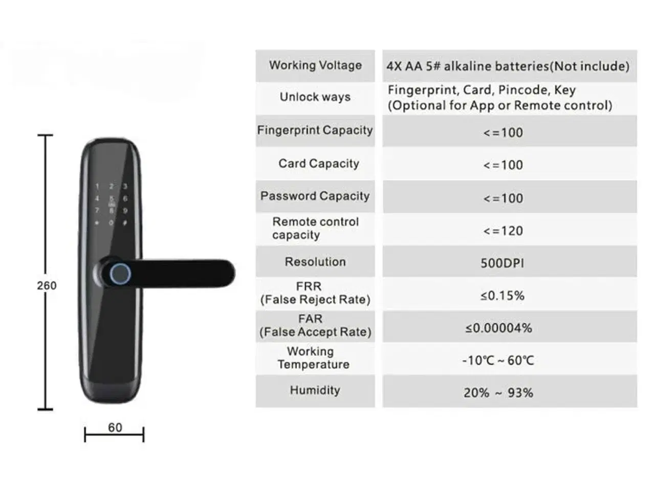 Billede 4 - 2 stk. Smart Lock Fortress ZC08
