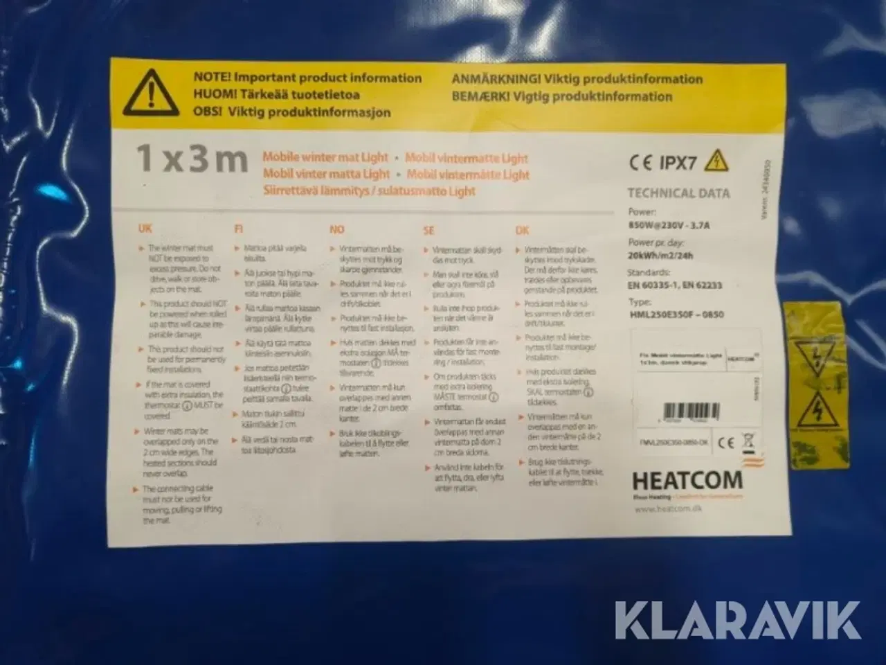 Billede 2 - Elektrisk varme måtte Heatcom