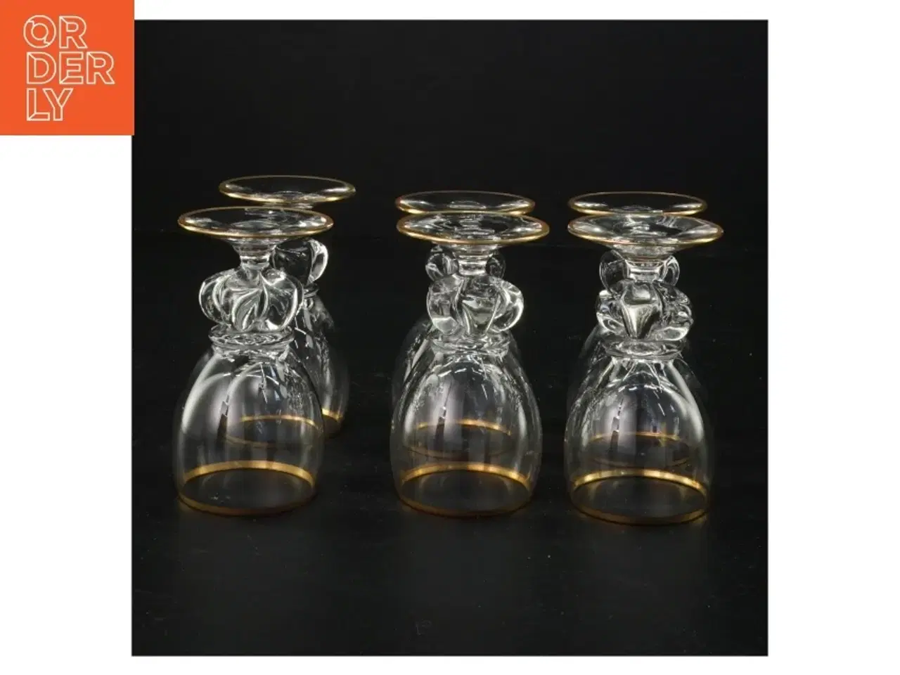Billede 2 - Gisselfeld portvinsglas med guldkant fra Holmegaard (str. 9,5 x 5 cm)