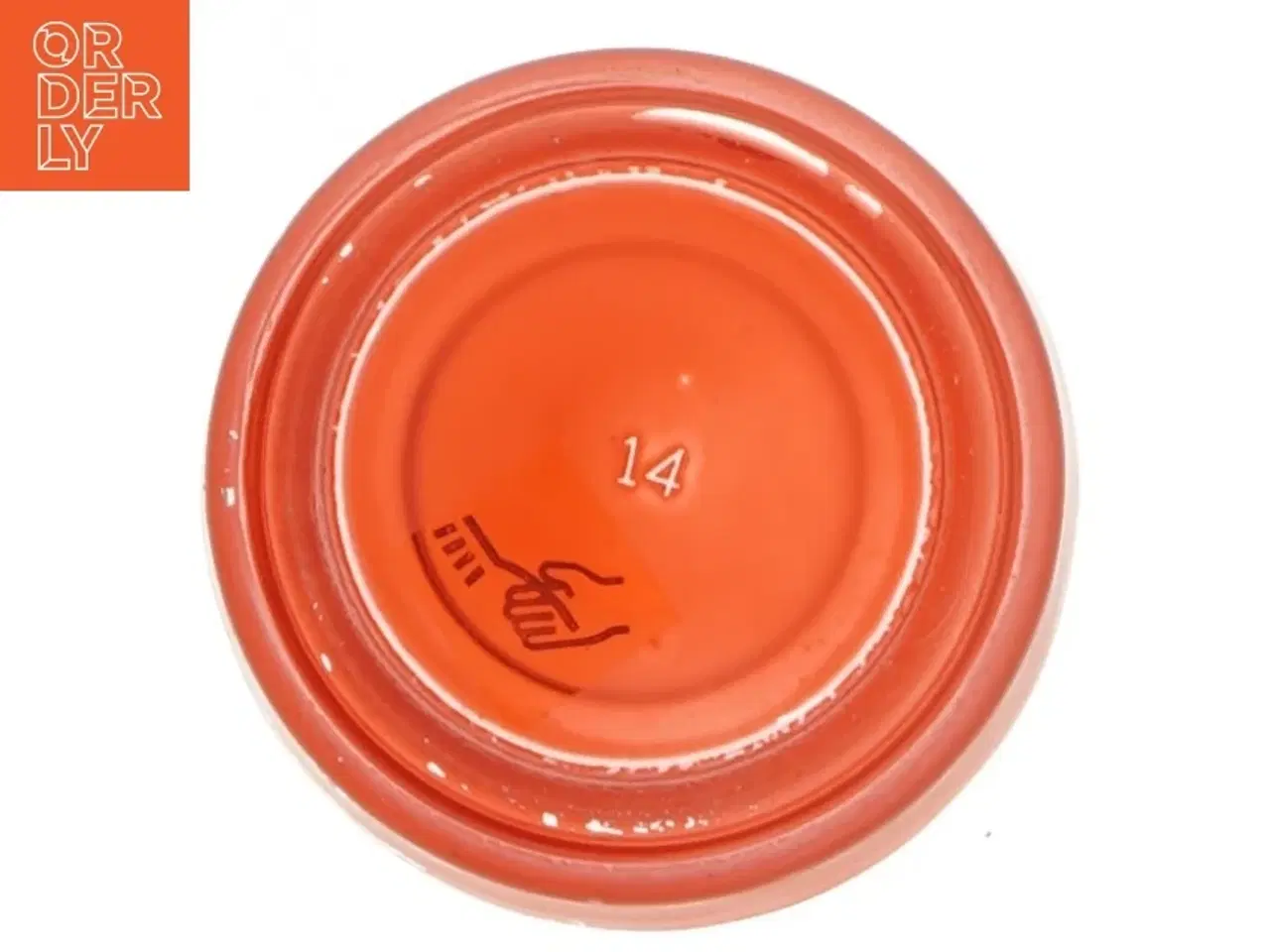 Billede 3 - Sæt af seks røde glas fyrfadsstager(str. Ø 8x4 cm)