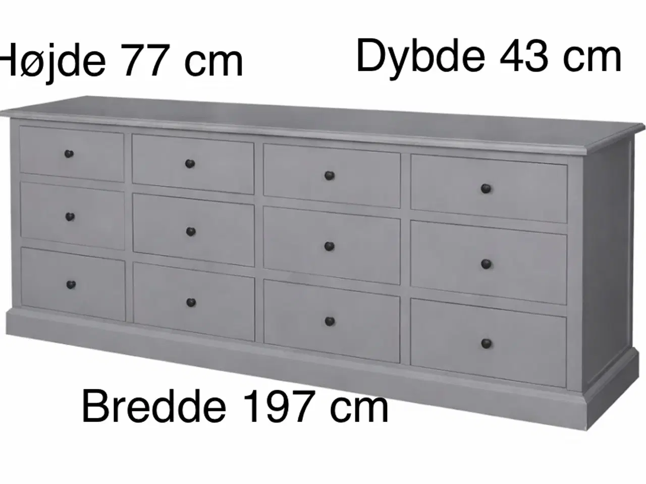 Billede 1 - Fin muse-grå skænk