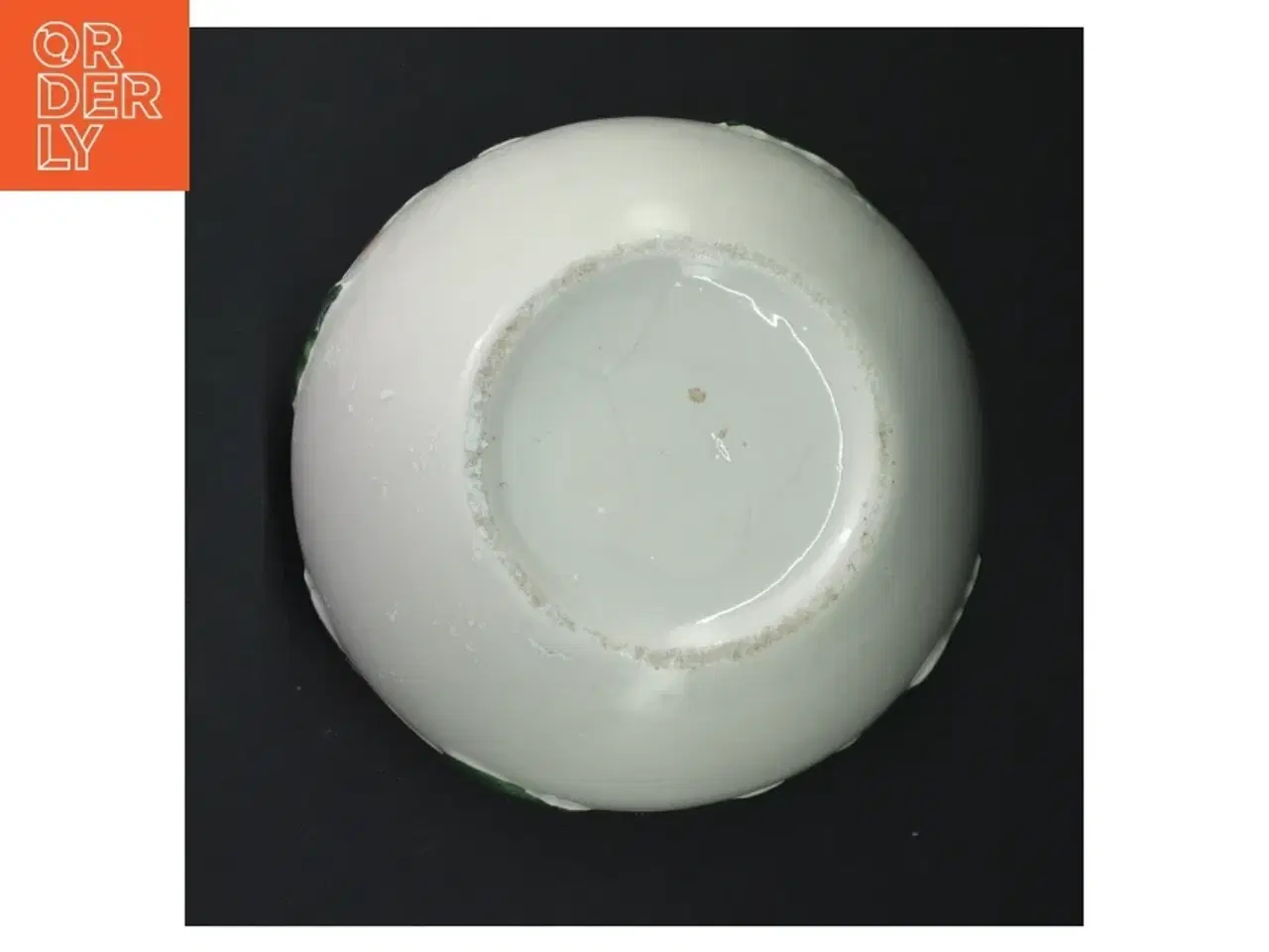 Billede 2 - Keramisk vase med bladmønster (str. H. 12,5 cm. ø. 15,5 cm)