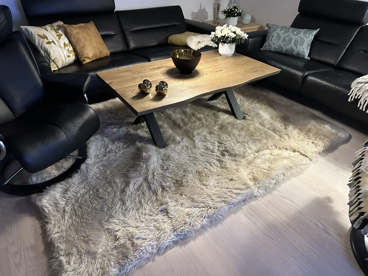 Billede 1 - Designergulvtæppe langhåret New Zealand lam