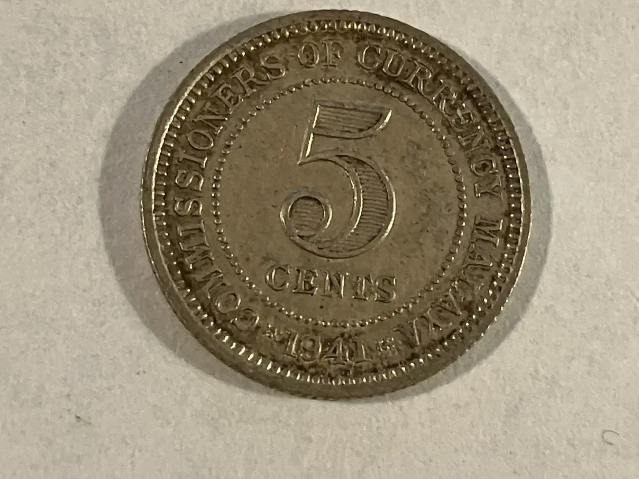 Billede 1 - 5 Cents Malaya 1941 - Silver