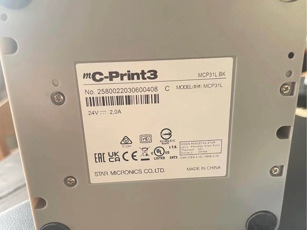 Billede 2 - Star Micronics C-Print3 Bonprinter sort