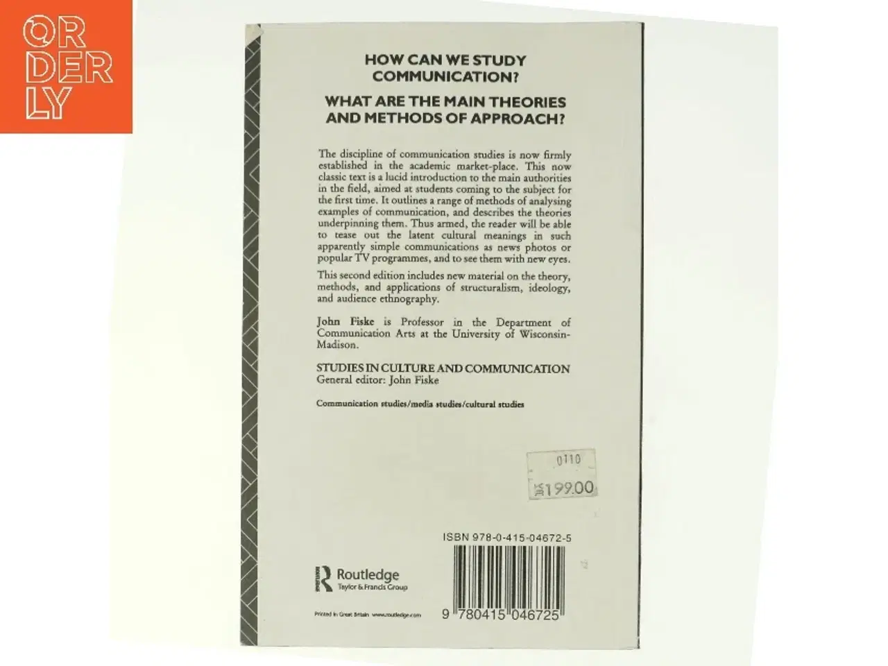 Billede 3 - Introduction to communication studies af John Fiske (Bog)